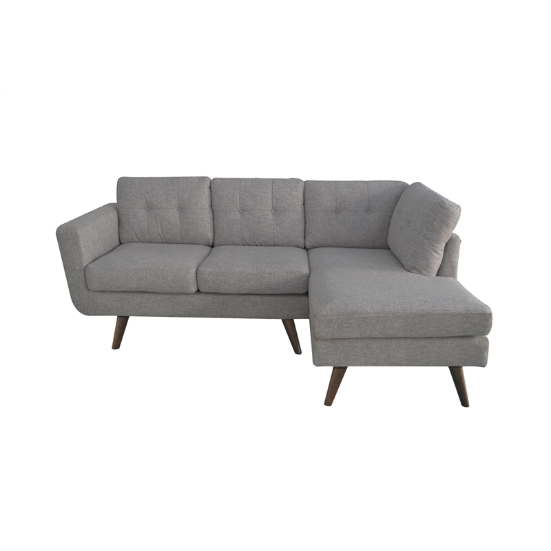 New Spec Mid Century Drake Upholstery Fabric Sectional In Light Gray