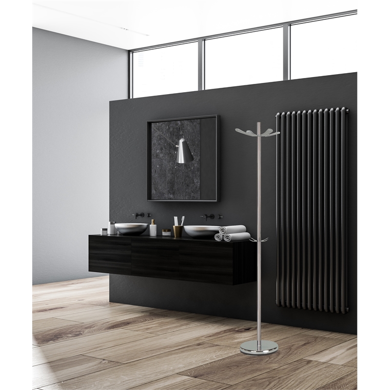 New Spec Contemporary Metal Coat Rack in Silver