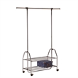 New Spec Adjustable Metal Mobile Garment Rack in Chrome