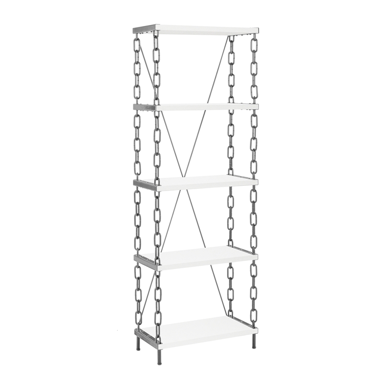 New Spec Modern Wood Bookcase in White
