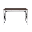 Contemporary Madison Art Desk Wooden Espresso & Chrome Color