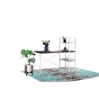 Smart Desk Reversible With Bookshelf Of Wooden Brown and White Powder Coating