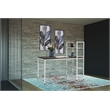 Smart Desk Reversible With Bookshelf Of Wooden Brown and White Powder Coating