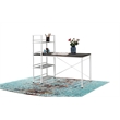 Smart Desk Reversible With Bookshelf Of Wooden Brown and White Powder Coating