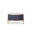 Modern Coffee Table White/Gray Sintered Stone Top & Gold With Drawer