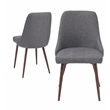 Oslo Mid Century Upholstery Dining Chair In Gray Set of 2