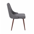 Oslo Mid Century Upholstery Dining Chair In Gray Set of 2