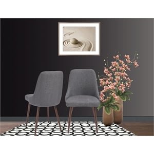 Oslo Mid Century Upholstery Dining Chair In Gray Set of 2