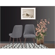 Oslo Mid Century Upholstery Dining Chair In Gray Set of 2