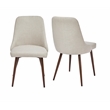 Oslo Mid Century Upholstery Dining Chair In Beige Set of 2