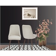 Oslo Mid Century Upholstery Dining Chair In Beige Set of 2