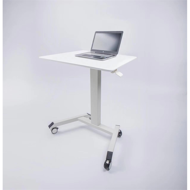 Adjustable Height Standing Office Small Desk In White Color