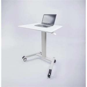 Adjustable Height Standing Office Small Desk In White Color