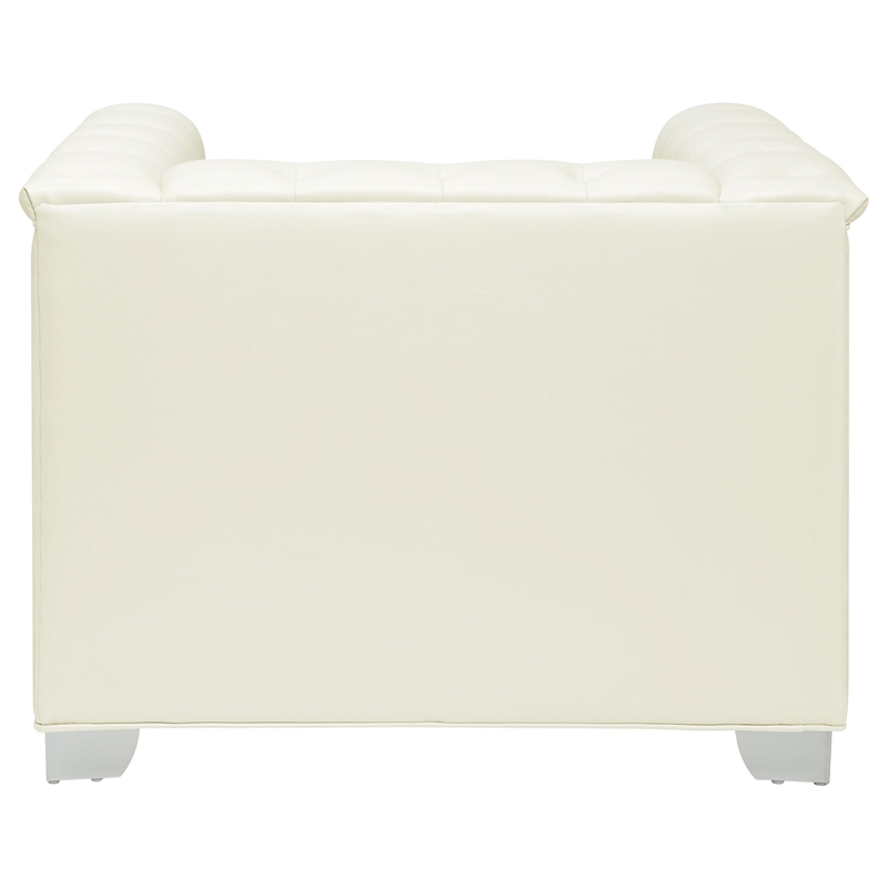 Stonecroft Furniture Bryant Tufted Faux Leather Chair in White