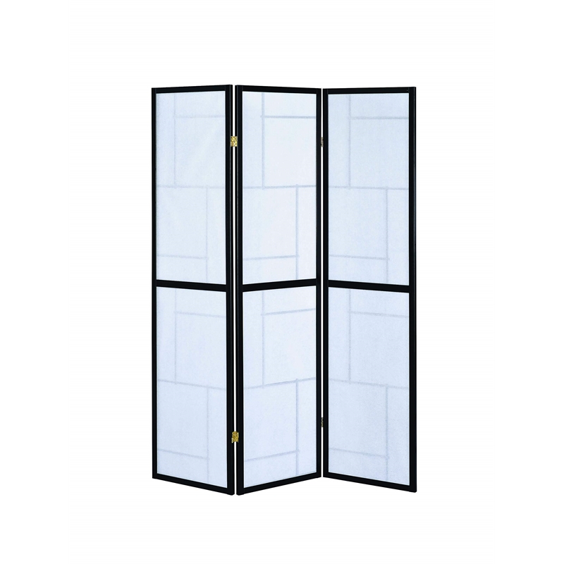 Stonecroft Park 3 Panel Folding Screen Room Divider in Black and White