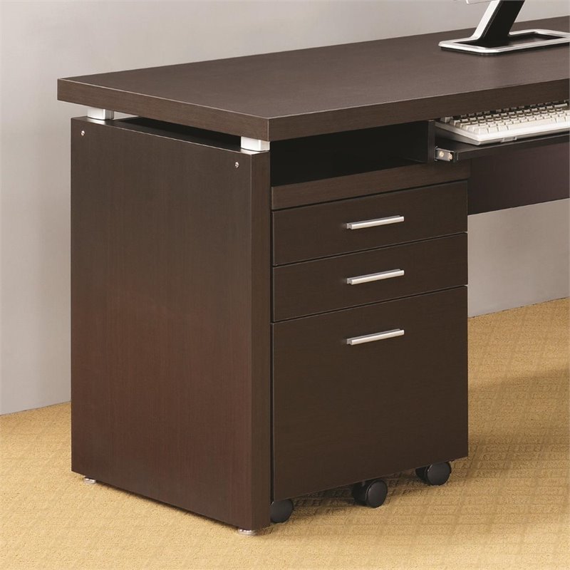Stonecroft Ashbury 3 Drawer Mobile File Cabinet in Cappuccino