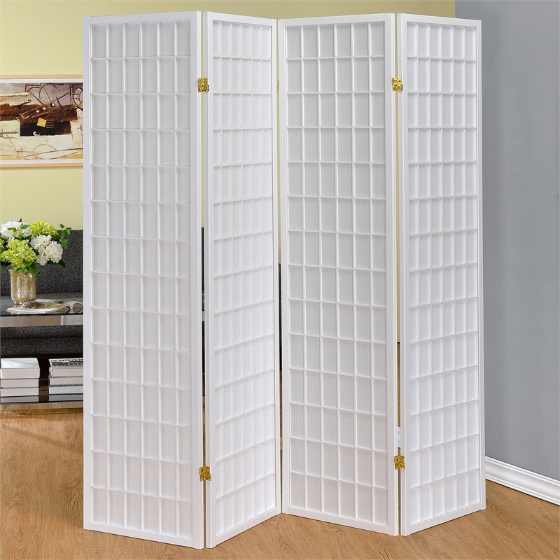Stonecroft Corsa 4 Panel Folding Room Divider in White