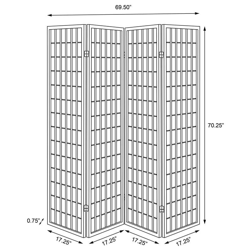 Stonecroft Corsa 4 Panel Folding Room Divider in White