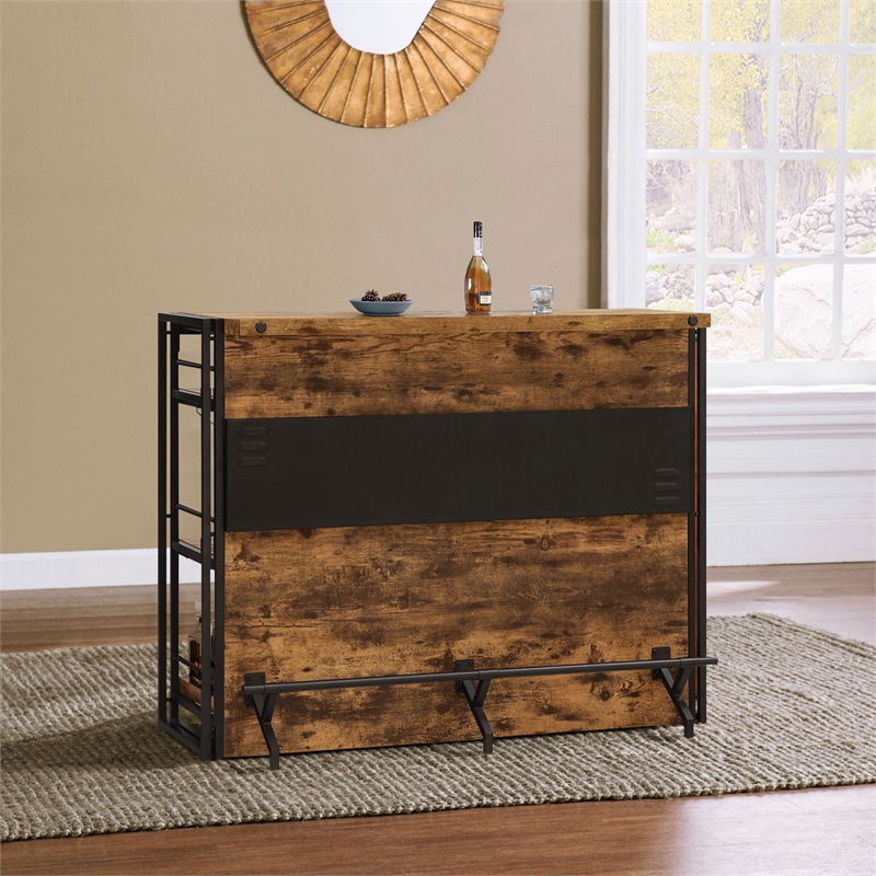 Stonecroft Eldridge Industrial Bar Unit in Antique Nutmeg