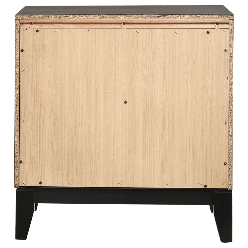 Stonecroft Columbus 2 Drawer Nightstand in Gray Oak and Black