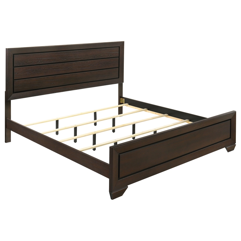 Stonecroft Furniture Wood Dark Cocoa King Panel Bed Rectangular 53.5