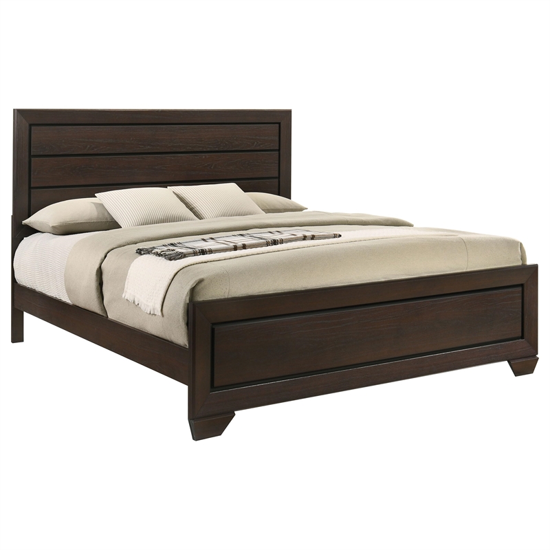 Stonecroft Furniture Wood Dark Cocoa King Panel Bed Rectangular 53.5