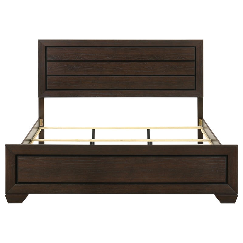 Stonecroft Furniture Wood Dark Cocoa King Panel Bed Rectangular 53.5