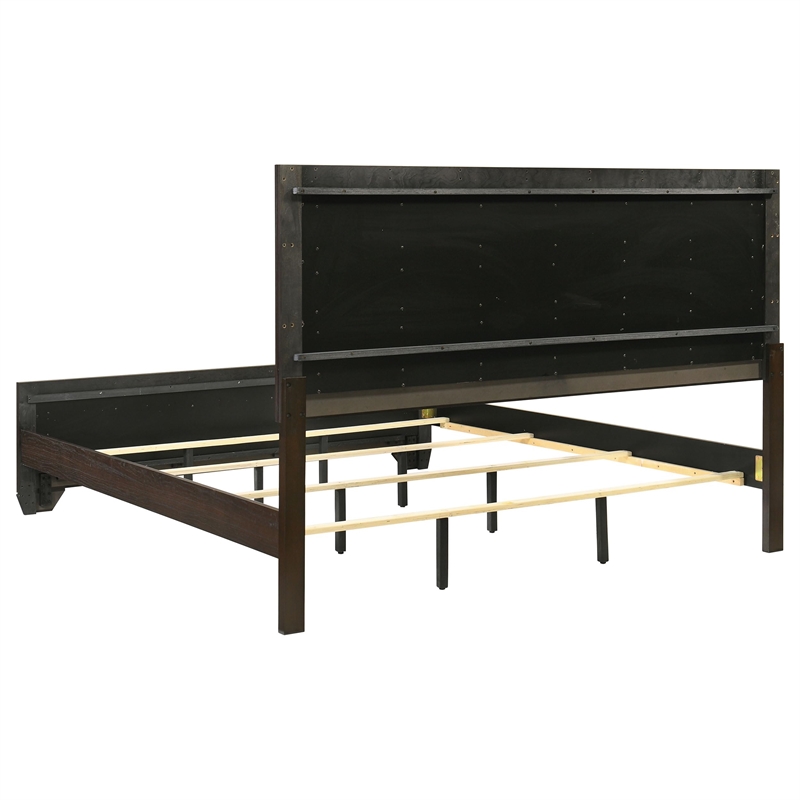 Stonecroft Furniture Wood Dark Cocoa King Panel Bed Rectangular 53.5