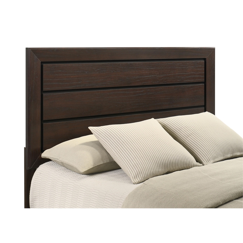 Stonecroft Furniture Wood Dark Cocoa King Panel Bed Rectangular 53.5