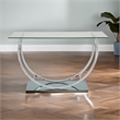Stonecroft Furniture U Shaped Glass Top Console Table in Chrome
