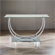 Stonecroft Furniture U Shaped Glass Top Console Table in Chrome