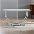 Stonecroft Furniture U Shaped Glass Top Console Table in Chrome