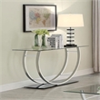 Stonecroft Furniture U Shaped Glass Top Console Table in Chrome