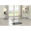 Stonecroft Furniture U Shaped Glass Top Console Table in Chrome