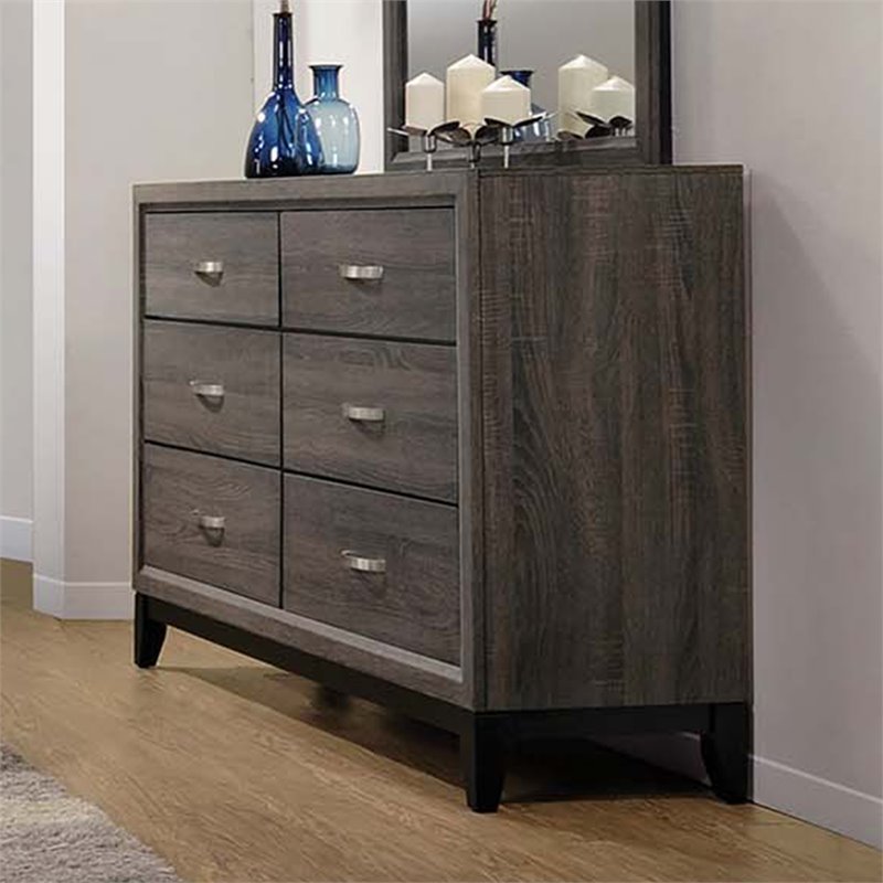 Stonecroft Furniture Asian Hardwood Gray Oak Queen 4-Piece Bedroom Set Traditional