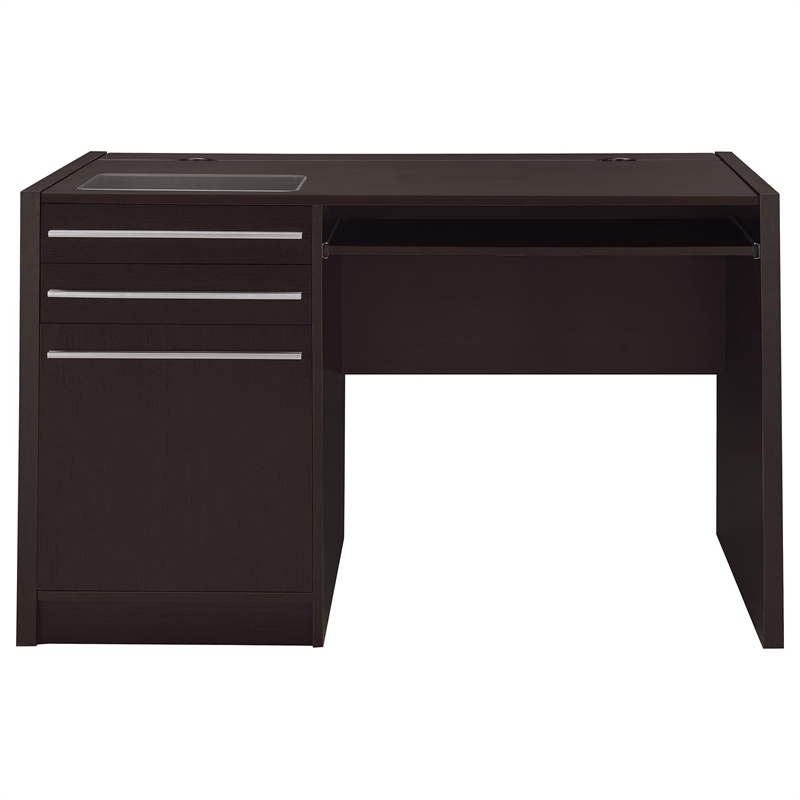 Stonecroft Furniture Computer Desk with Charging Station in Cappuccino