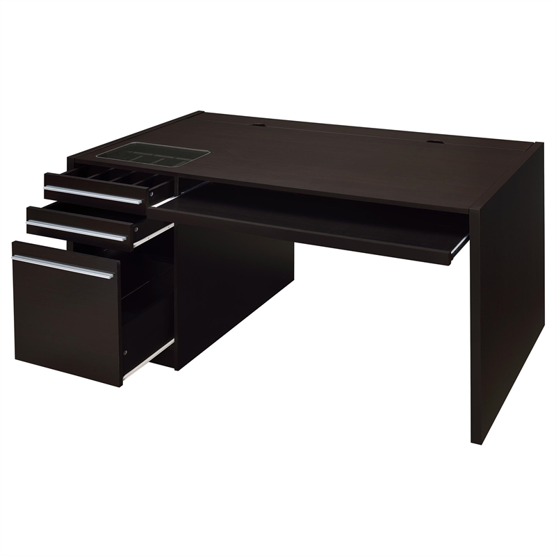 Stonecroft Furniture Contemporary Wood Connect It Computer Desk in Cappuccino