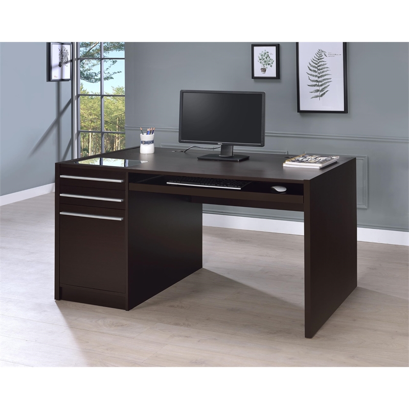Stonecroft Furniture Contemporary Wood Connect It Computer Desk in Cappuccino