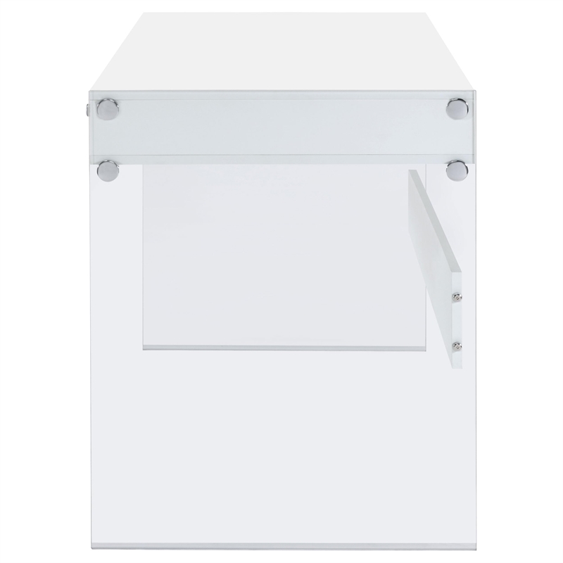 Stonecroft Furniture Modern 2 Drawer Writing Desk in Glossy White