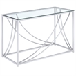 Stonecroft Furniture Contemporary Glass Top Console Table in Chrome