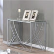 Stonecroft Furniture Contemporary Glass Top Console Table in Chrome
