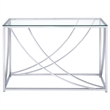 Stonecroft Furniture Contemporary Glass Top Console Table in Chrome