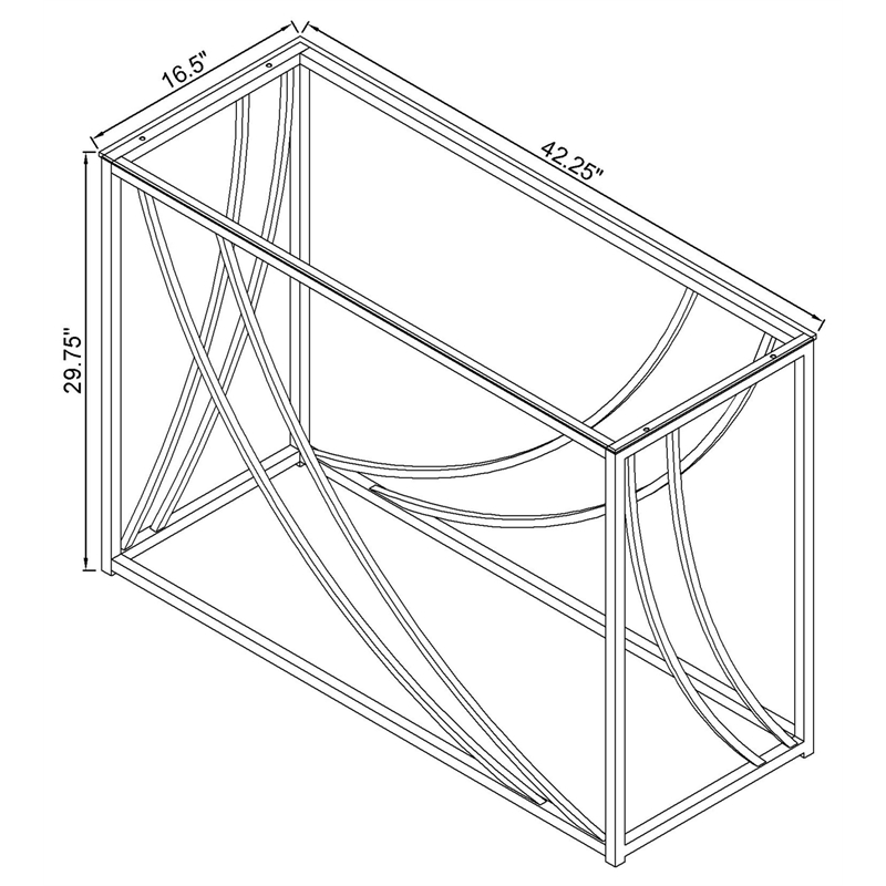 Stonecroft Furniture Contemporary Glass Top Console Table in Chrome