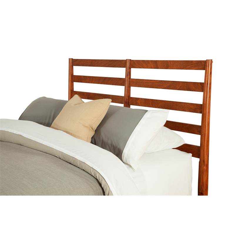 Alpine Furniture Flynn Standard King Bed-Slat Back Headboard in Acorn (Brown)