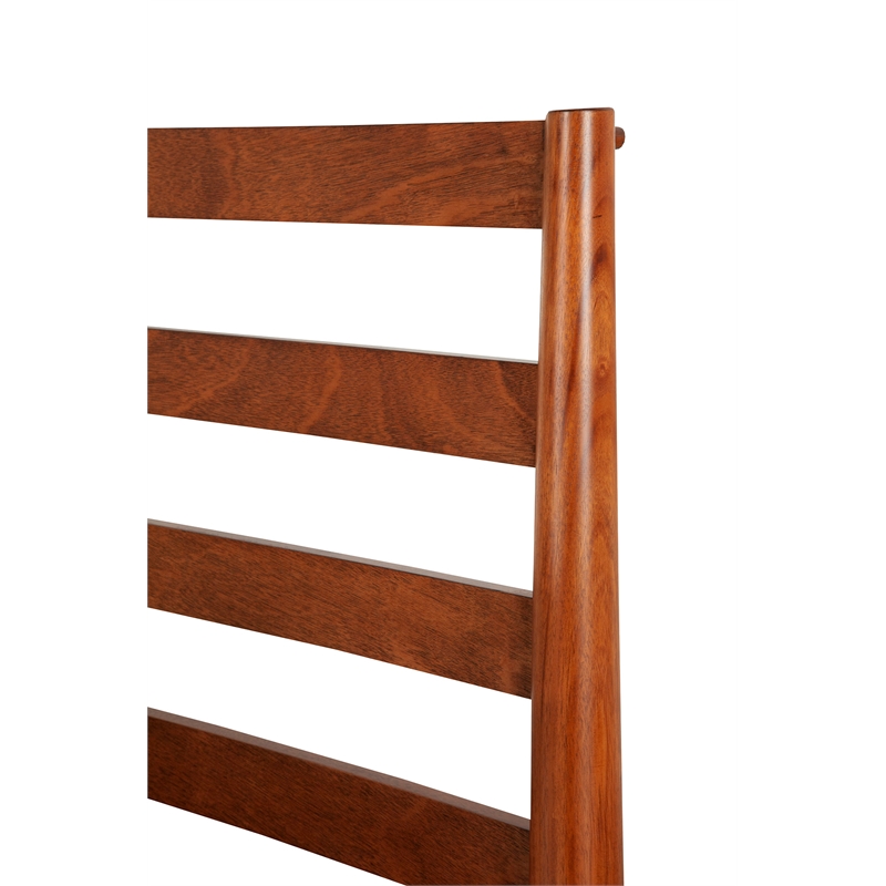 Alpine Furniture Flynn Full Wood Bed-Slat Back Headboard in Acorn (Brown)