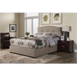 Alpine Furniture Amanda Queen Tufted Upholstered Bed in Haskett-Jute (Beige)