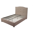 Alpine Furniture Amanda Full Tufted Upholstered Bed in Haskett-Jute (Beige)