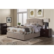 Alpine Furniture Amanda Full Tufted Upholstered Bed in Haskett-Jute (Beige)
