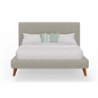 Alpine Furniture Britney California King Upholstered Platform Bed in Light Gray