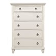 Alpine Furniture Winchester 5 Drawer Bedroom Wood Chest in White